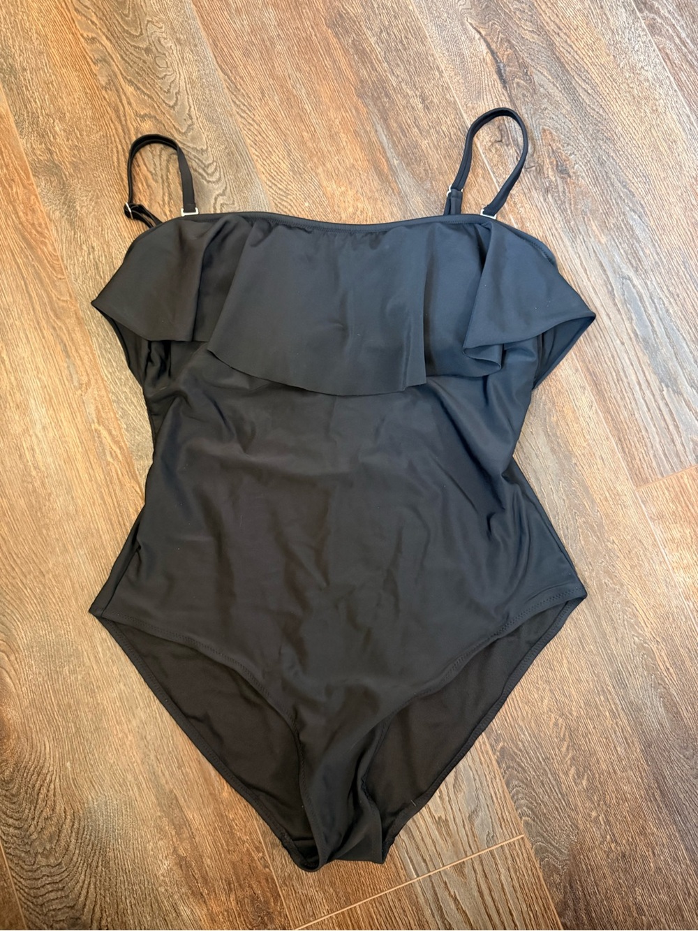 Old Navy Black Ruffle One-Piece Swimsuit